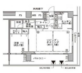 東雲キャナルコートCODAN 17-605 間取り図