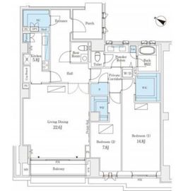 グランツオーベル南平台 1階 間取り図