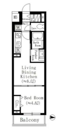 ラフィーヴィル清澄白河 E203 間取り図