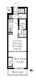 ラフィーヴィル清澄白河 E203 間取り図