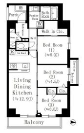 ラフィーヴィル清澄白河 E204 間取り図