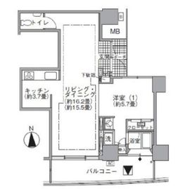 アクティ汐留 4407 間取り図