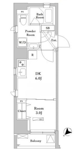 アイル新宿イースト 6階 間取り図