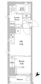 アイル新宿イースト 6階 間取り図