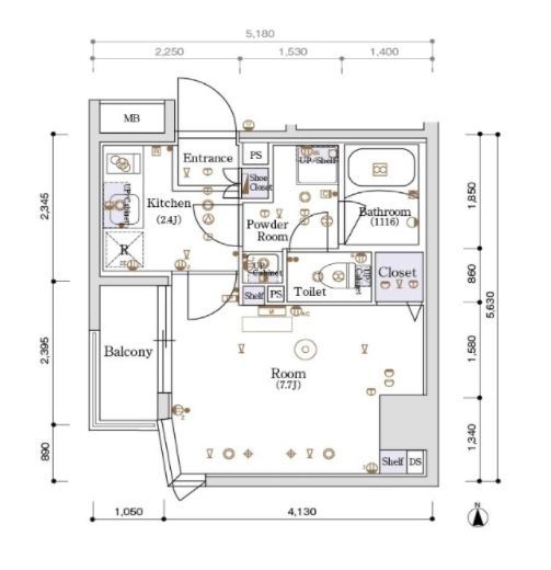 スカイコートグランデ木場 10階 間取り図
