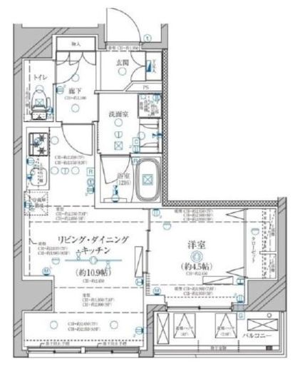 ディアレイシャス鶯谷 8階 間取り図