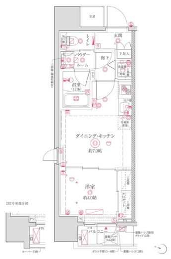クレイシア文京本郷 702 間取り図