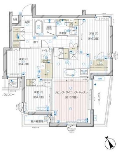 ザ・レジデンス駒込染井 505 間取り図