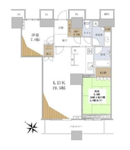 ザ・東京タワーズ シータワー 46階 間取り図