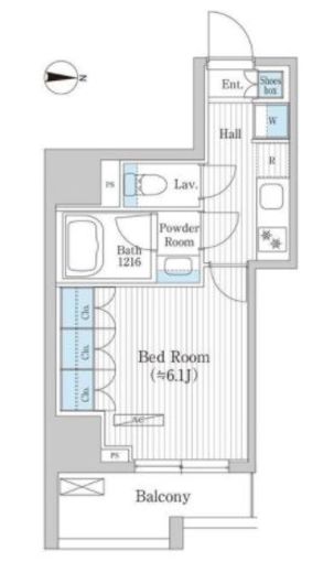 グレイスリヴィエール東京八丁堀 704 間取り図