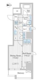 グレイスリヴィエール東京八丁堀 403 間取り図