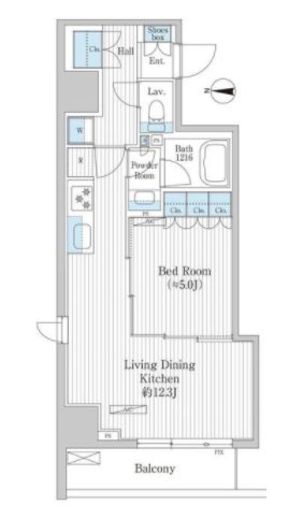 グレイスリヴィエール東京八丁堀 302 間取り図