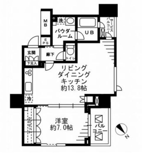 レジディア勝どき 1002 間取り図