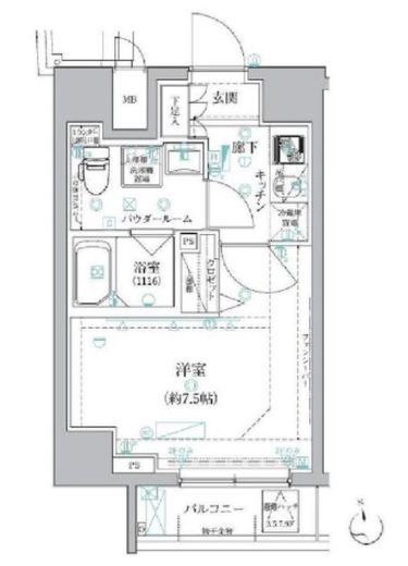 クレイシア新宿御苑前 3階 間取り図