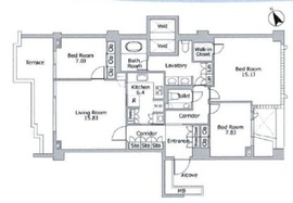 ザ・ハウス南麻布 5階 間取り図