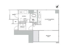 マジェスタワー六本木 15階 間取り図