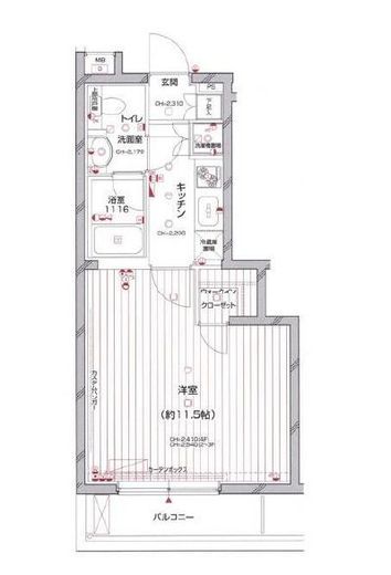 パレステュディオ中目黒 4階 間取り図