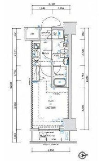エル・グランジュテ新宿 8階 間取り図