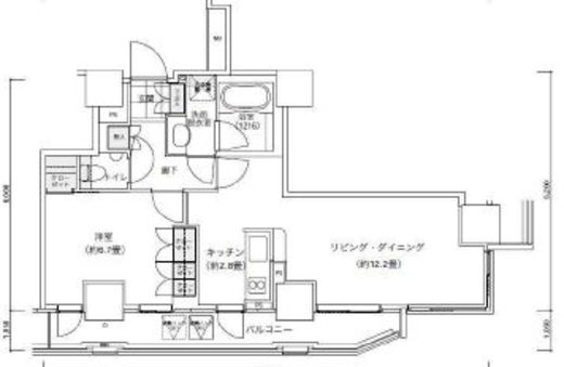 パークキューブ愛宕山タワー 302 間取り図