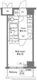 プラウドフラット早稲田 402 間取り図