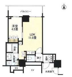 ブリリアタワー上野池之端 28階 間取り図