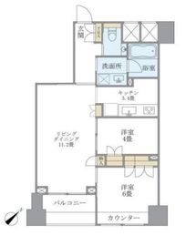 オーベルジュ日本橋 11階 間取り図