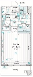 コンシェリア西新宿タワーズウエスト 15階 間取り図