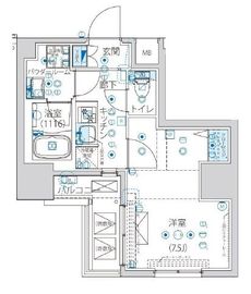 ルクレ墨田緑Ⅲ 203 間取り図