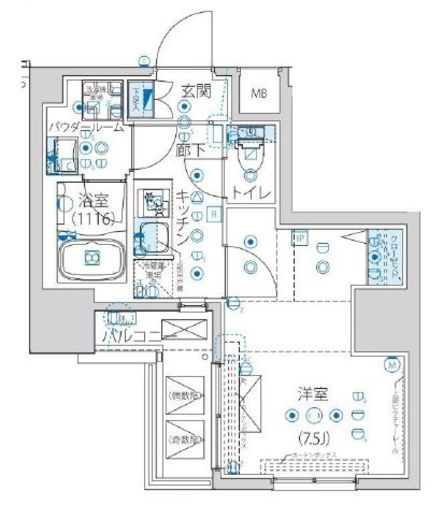ルクレ墨田緑Ⅲ 503 間取り図