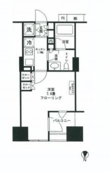 クオリア神南フラッツ 13階 間取り図