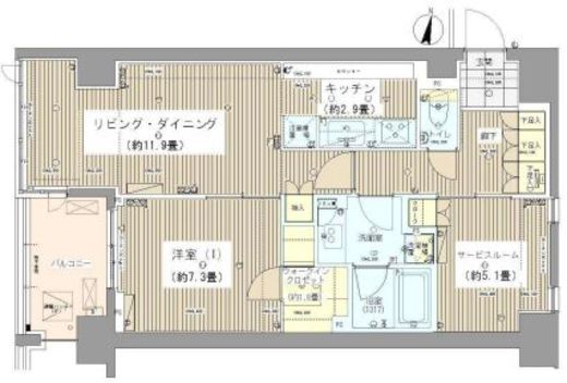 ガーデニエール砧レジデンス 416 間取り図