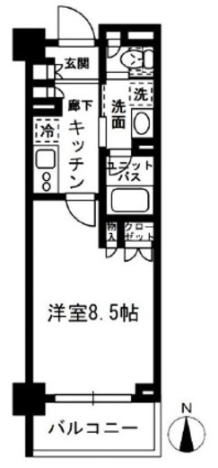 レジディア中落合 C405 間取り図