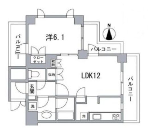 グラーサ神楽坂 6階 間取り図