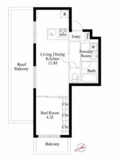 ラクラス四谷 404 間取り図