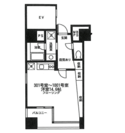 アクアキューブ銀座東 301 間取り図