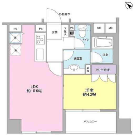 アクシア代々木 10階 間取り図