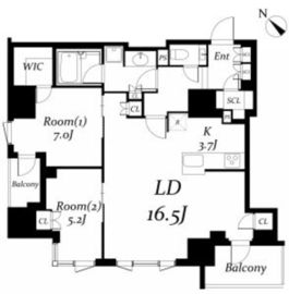 プラウド恵比寿南 7階 間取り図