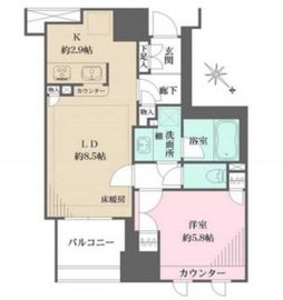 ファミール東銀座グランスイートタワー 10階 間取り図