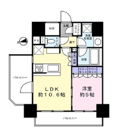 リリーゼ東京新富町 6階 間取り図