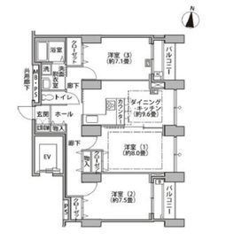 東雲キャナルコートCODAN 14-209 間取り図