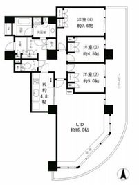 リバーポイントタワー 2204 間取り図