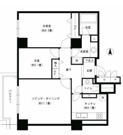 広尾ガーデンヒルズ 7階 間取り図