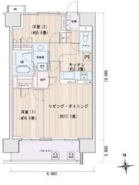 エスティメゾン豊洲レジデンス B1013 間取り図