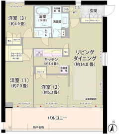 ガーデニエール砧ウエスト 706 間取り図