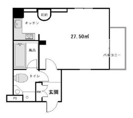 アクシア新宿御苑 8階 間取り図