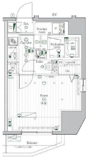 プレミアムキューブ駒込 12階 間取り図