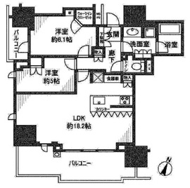 ザ・パークハウス日本橋蛎殻町レジデンス 6階 間取り図