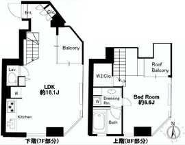 フレッグ自由が丘 702 間取り図