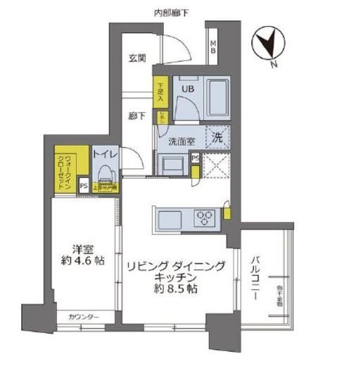 イニシアイオ高田馬場 6階 間取り図
