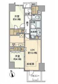 プラウド銀座東レジデンス 9階 間取り図